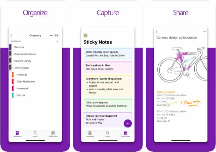Microsoft onenote iphone and ipad app screenshot 1 Microsoft OneNote iPhone and iPad App Screenshot